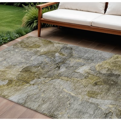 HomeRoots Abstract Transitional Rectangle Outdoor Rug
