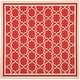 preview thumbnail 130 of 140, SAFAVIEH Courtyard Thomasina Indoor/ Outdoor Patio Backyard Rug 6'7" x 6'7" Square - Red/Bone