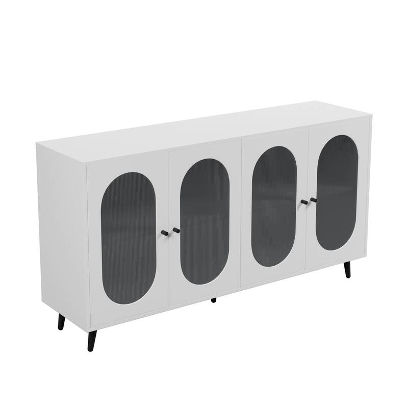 Modern Accent Sideboard Cabinet with Acrylic Doors, Freestanding Storage Cupboard Console Table