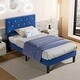 preview thumbnail 30 of 65, VECELO Upholstered Kids Bed Frame with Diamond Tufted Headoard,Twin Size Bed Set of 2