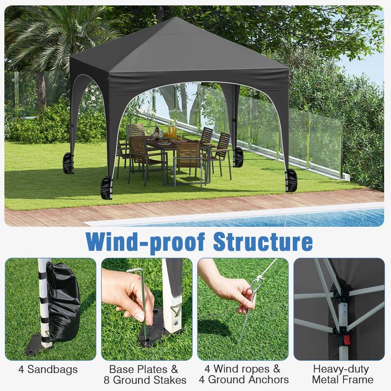 10x10 Pop Up Canopy Tent with Sidewalls for Outdoor Events and Parties