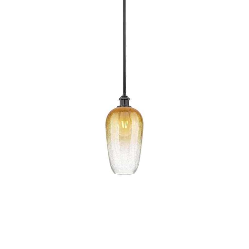 Innovations Lighting 616-1S-15-7 Brookhaven Flute Pendant Brookhaven - Matte Black / Amber