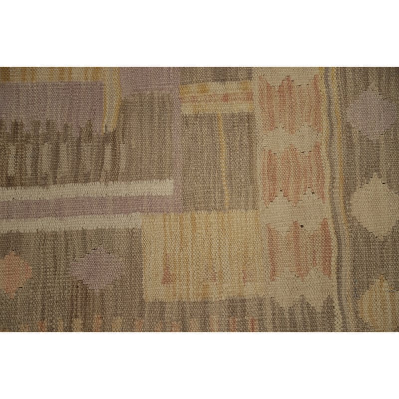 Hand Woven Oriental 100% Wool Carpet Southwestern Tribal Brown Kilim Area Rug - 5' 8'' X 4' 0''