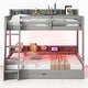 preview thumbnail 2 of 22, Twin Over Full Bunk Bed with Storage Shelves, LED Lights, Charging Station, and Drawer, kid bed,Storage bed Grey