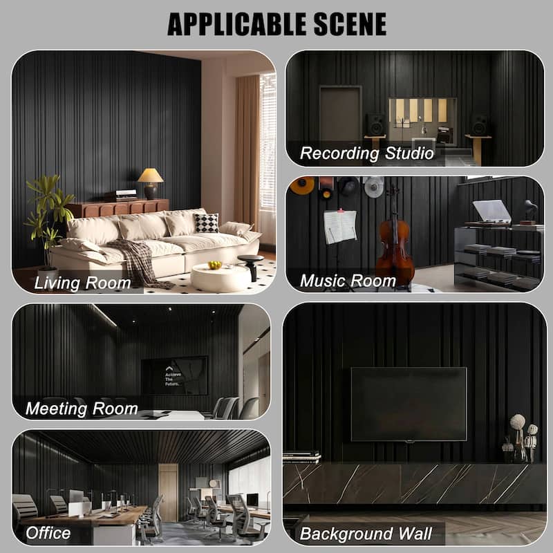 23.6" x 23.6" Wood Slat Acoustic Wall Panels for Ceiling and Wall Decor, 8-Pack (31 sq ft)