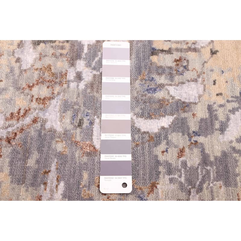 ECARPETGALLERY Hand-knotted Heritage Grey Silk, Wool Rug - 7'11 x 9'11