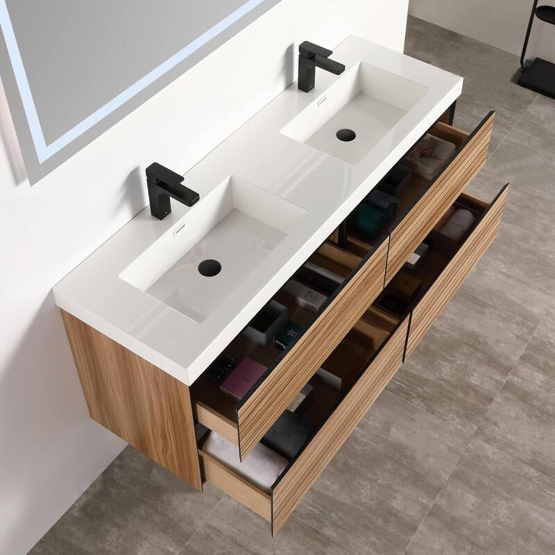 Blossom Annecy 48-Inch Floating Bathroom Vanity with Acrylic Sink