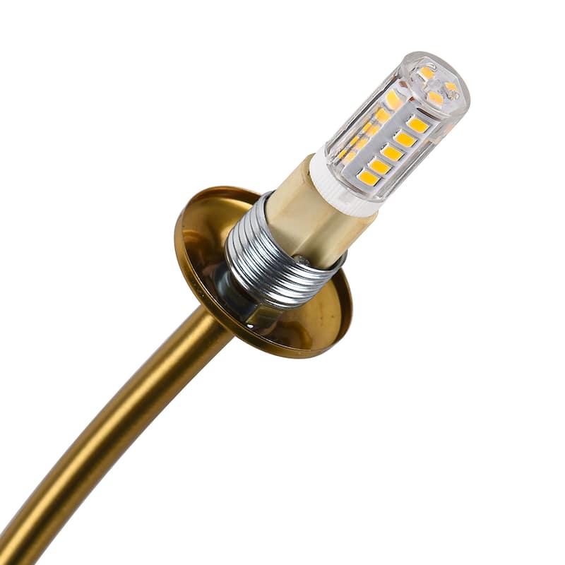 6 - Light Polished Brass Chandelier, Hand crafted Textured Glass Globes - Gold