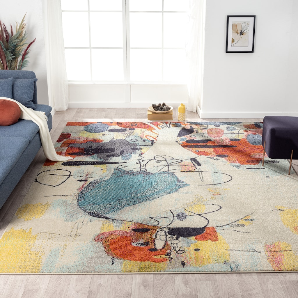 Katie Merz COLORWRKS Abstract Multi Mix Area Rug