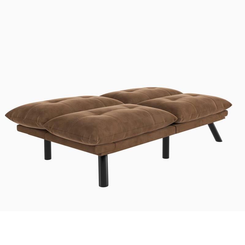 Modern Brown Microfiber Convertible Folding Sofa Bed