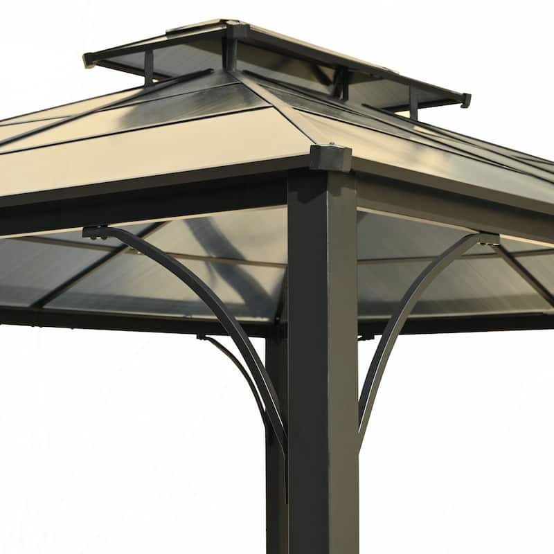 10'x12' Hardtop Heavy Duty Double Roof Patio Gazebo