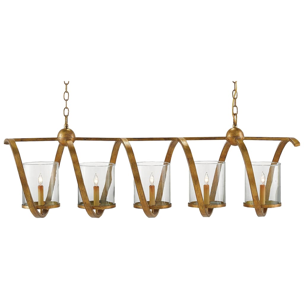 Currey & Company Maximus Gold Chandelier - 16"h x 47"w x 13"d
