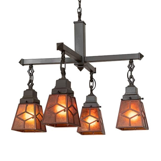 Meyda Tiffany 28277 Bungalow 4 Light 24" Wide Chandelier - Mahogany Bronze