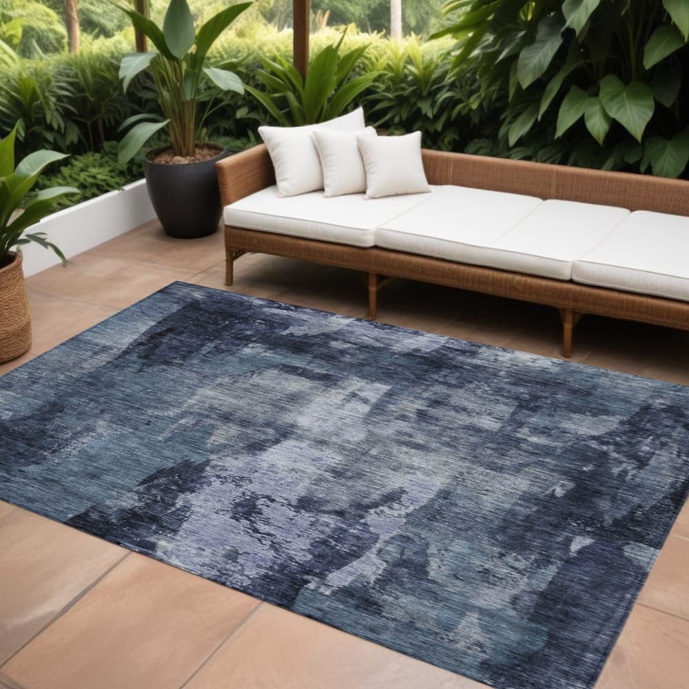 HomeRoots Abstract Transitional Rectangle Outdoor Rug