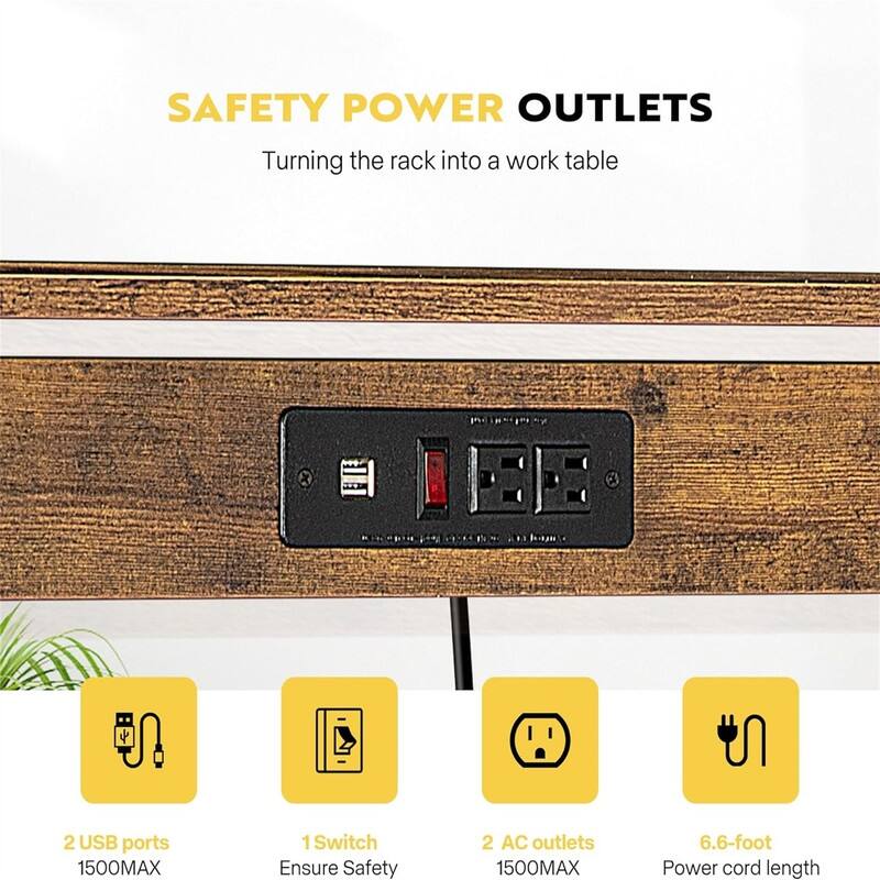 Laundry Hamper with Power Outlet - 28.7"L x 13"W x 61.2"H