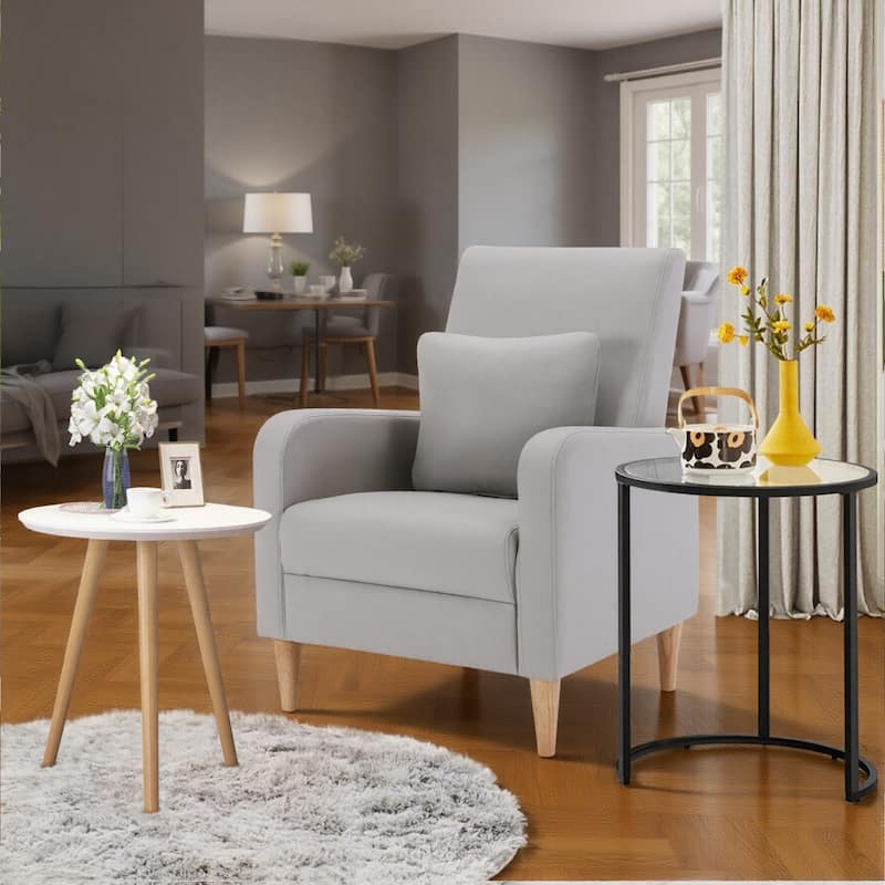 Fabric/Leather Modern Accent Chairs with Lounge Seat