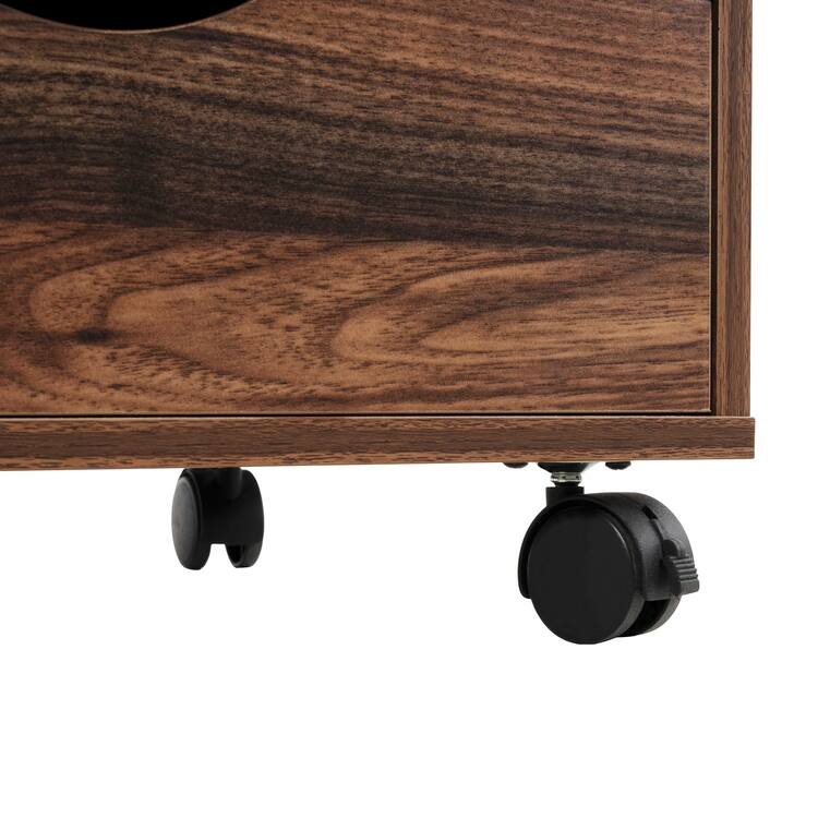 5 Drawers Chest, Wood Storage Dresser with Wheels, Craft Storage Organizer and Storage Drawer Office Drawer Unit