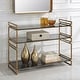 preview thumbnail 3 of 4, Uttermost Stacked Up Gray Glass Console Table - 40"W x 33"H x 16"D