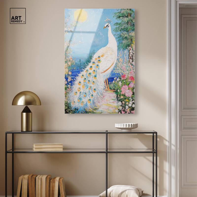 Peacock in Paradise Acrylic by Art Remedy, Ready to Hang