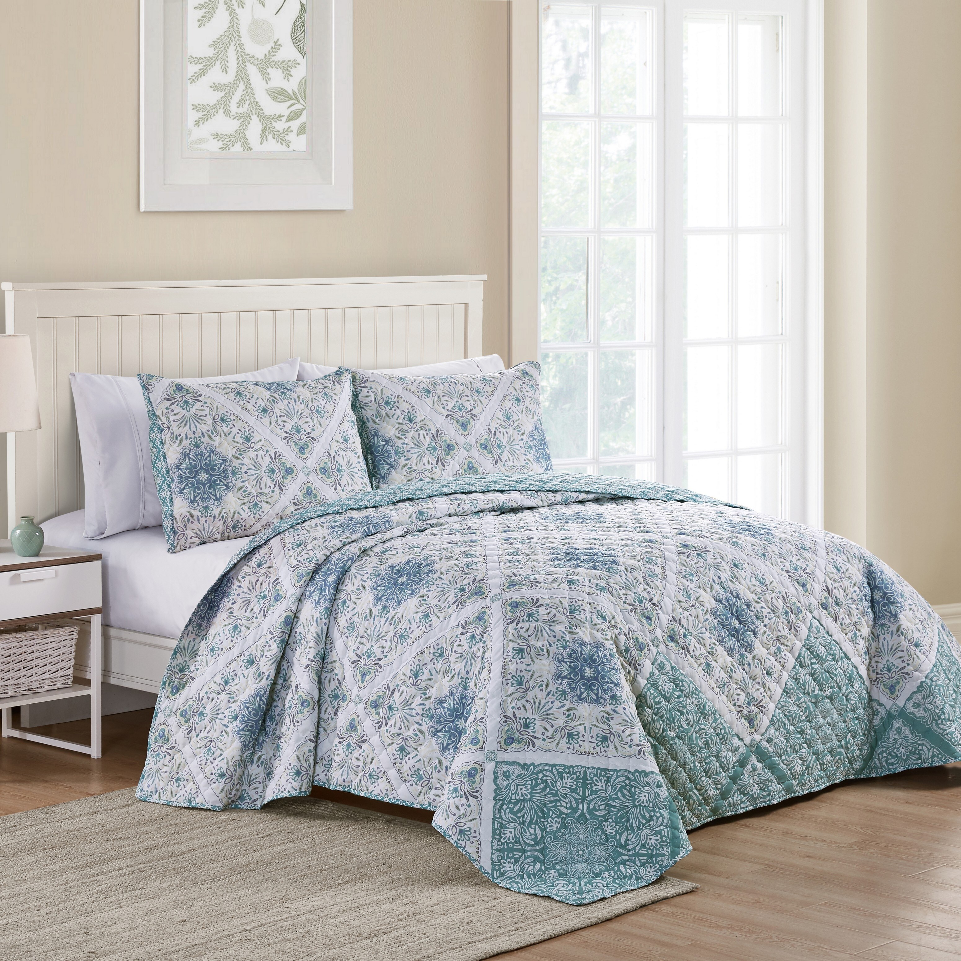 VCNY Home Blue Medallion Reversible 