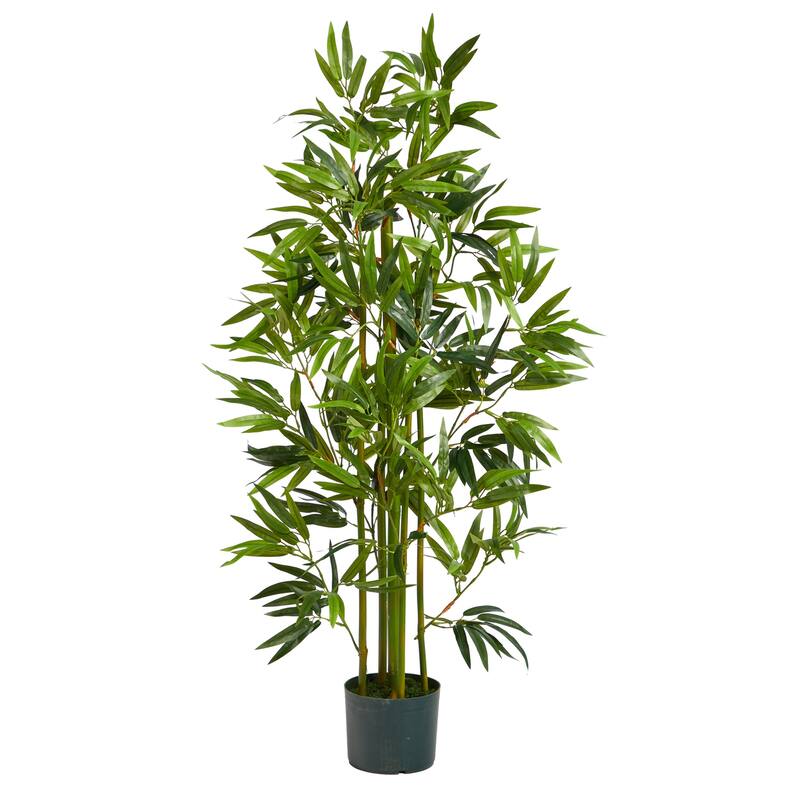 Bamboo Artificial Tree 4ft Indoor Outdoor Faux Plant Home Decor - Green - 51-60 Inches