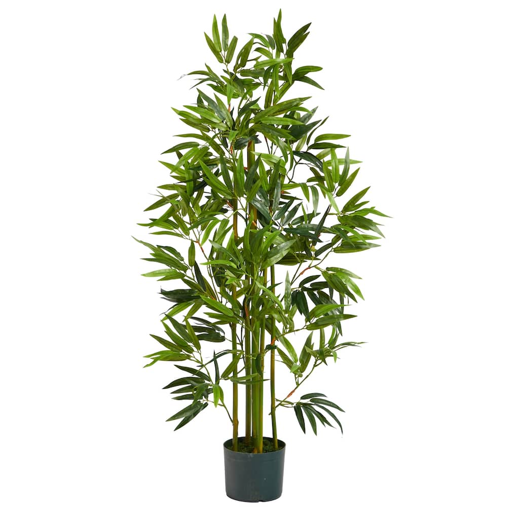 Bamboo Artificial Tree 4ft Indoor Outdoor Faux Plant Home Decor - Green - 51-60 Inches