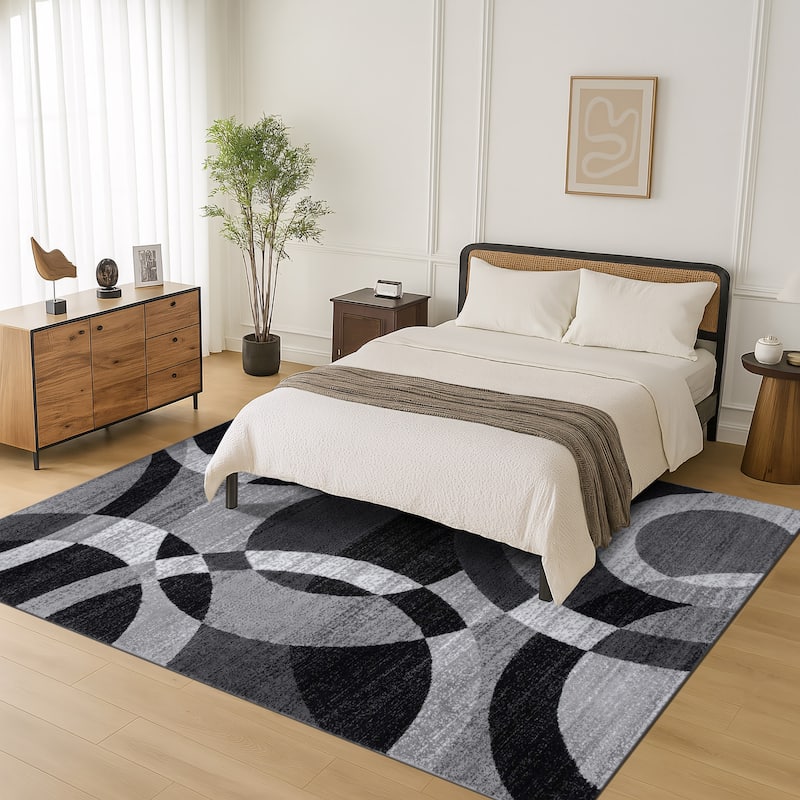 World Rug Gallery Geometric Circles Area Rug