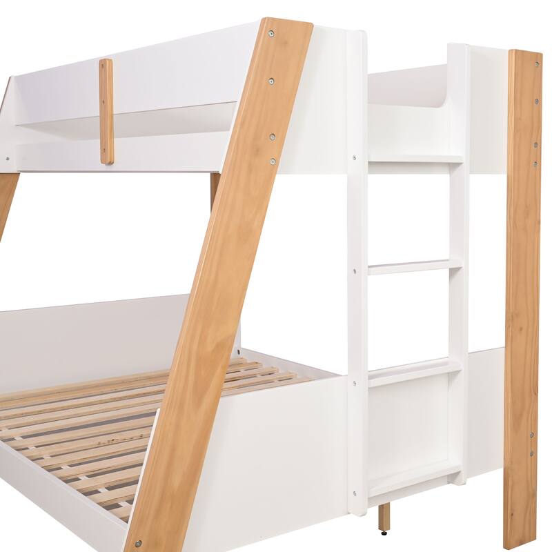 Furniture of America Zylen White Solid Wood Twin over Full Bunk Bed