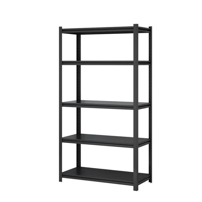 5-Tier Black Adjustable Metal Shelving Unit Heavy Duty Garage Storage