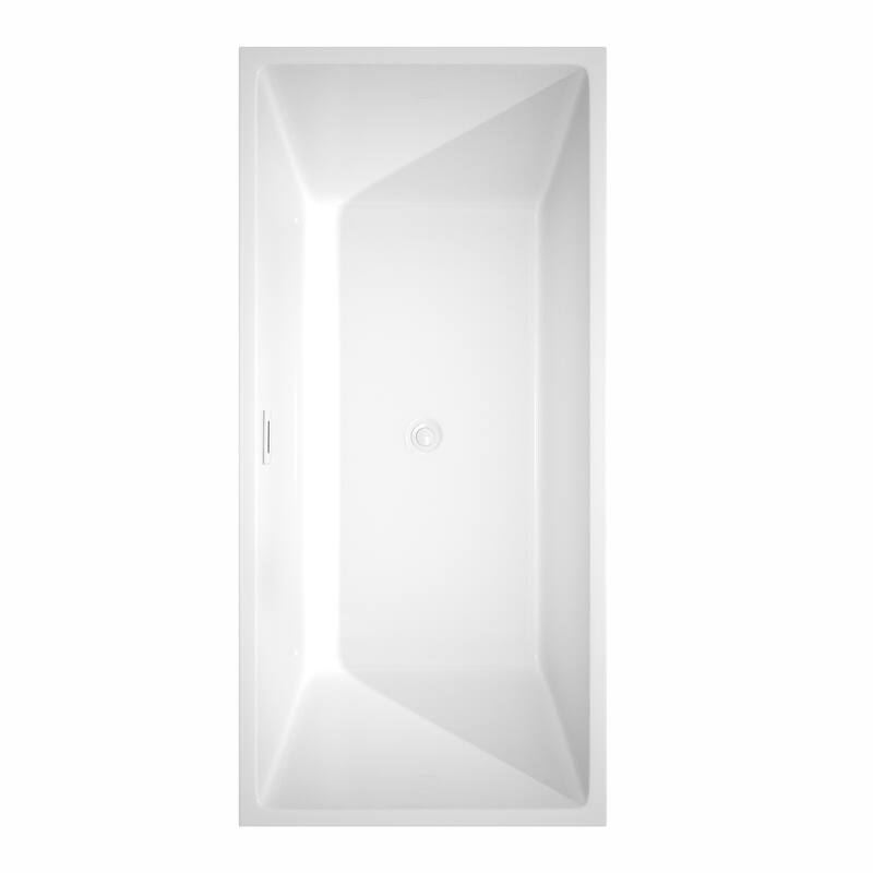 Wyndham Collection Sara 67-inch White Freestanding Soaking Bathtub