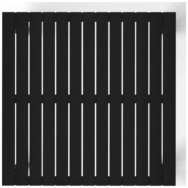 Frond and Form 31.5 Inch Outdoor Square Dining Table with Metal Frame
