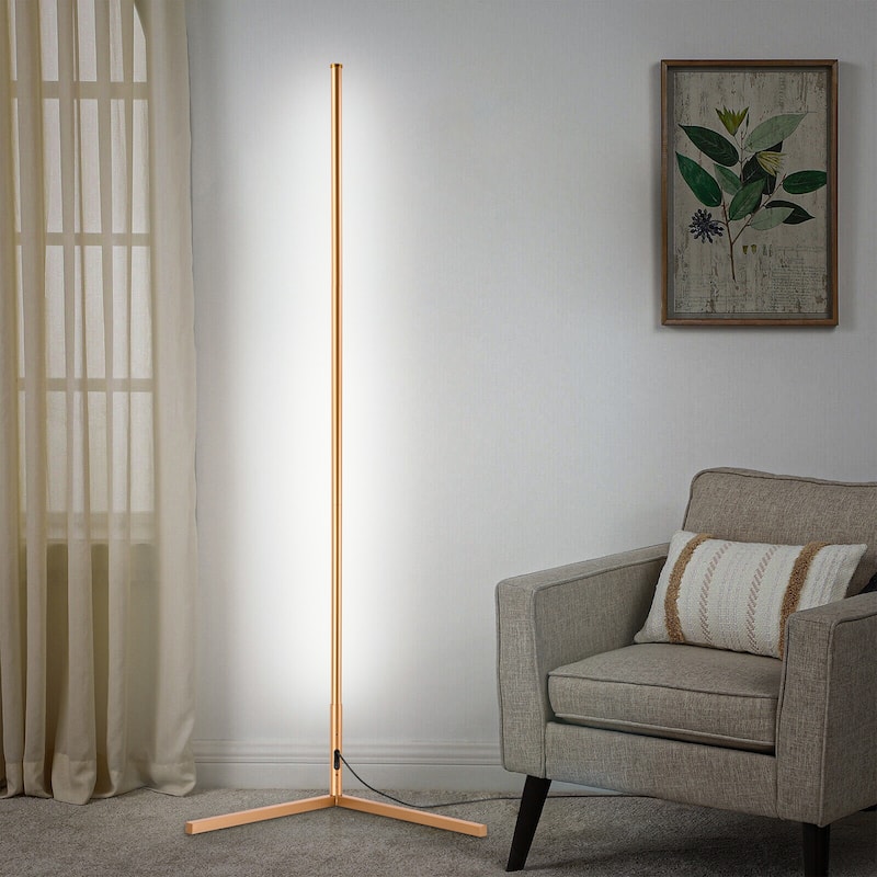 56" Gold LED Novelty Floor Lamp with Remote