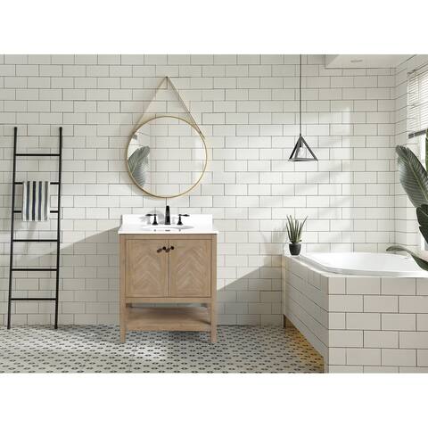 Savannah 30" Bathroom Vanity, Weathered Finish