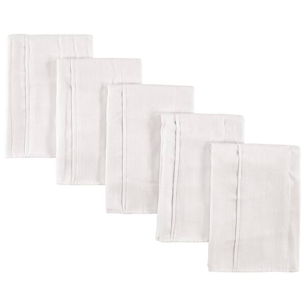 slide 2 of 2, Luvable Friends Baby Unisex Premium Prefold Cotton Diapers, White, Premium Fold 14X20 - White White