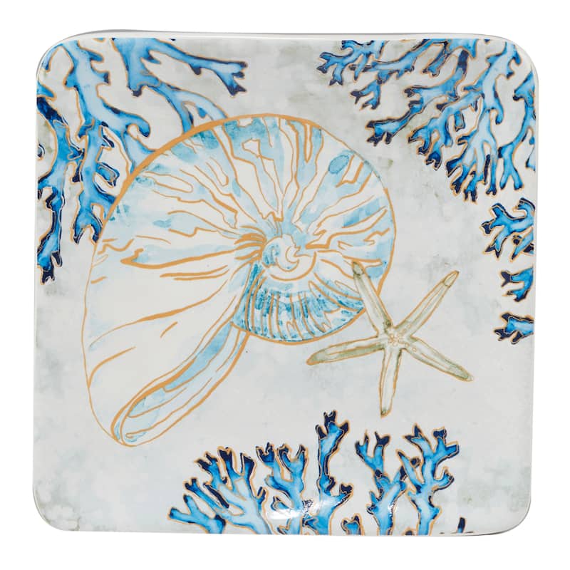 Certified International Playa Shells 6-inch Canape/Luncheon/Dessert Plates, Set of 4