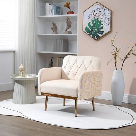 Modern Velvet Accent Chair Living Room Lounge Chair Leisure Single Sofa