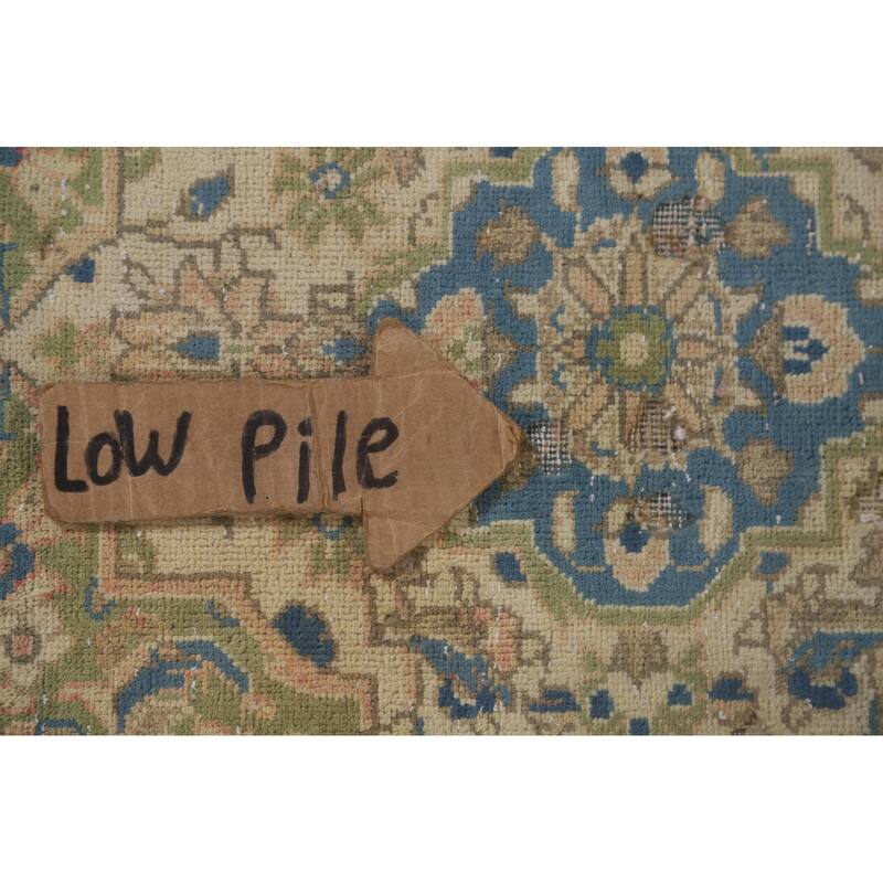 Hand Knotted Oriental 100% Wool Carpet Traditional Floral Peach Kashan Area Rug - 9' 8'' X 6' 6''