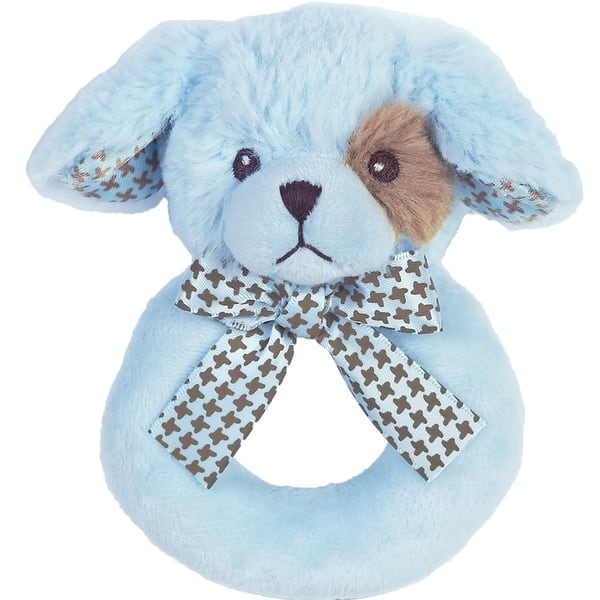 slide 2 of 6, Bearington Baby Lil' Waggles 5.5" Blue Puppy Dog Plush Rattle