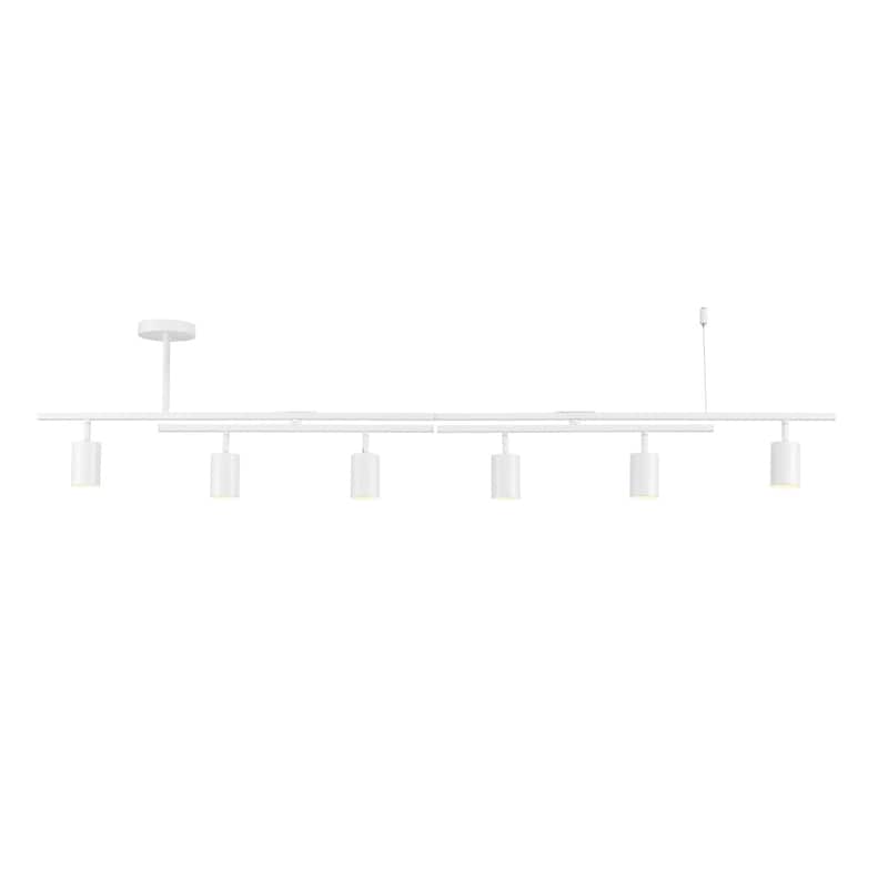 West 64" 6-Light Matte White Track Lighting with Center Swivel Bars - one size