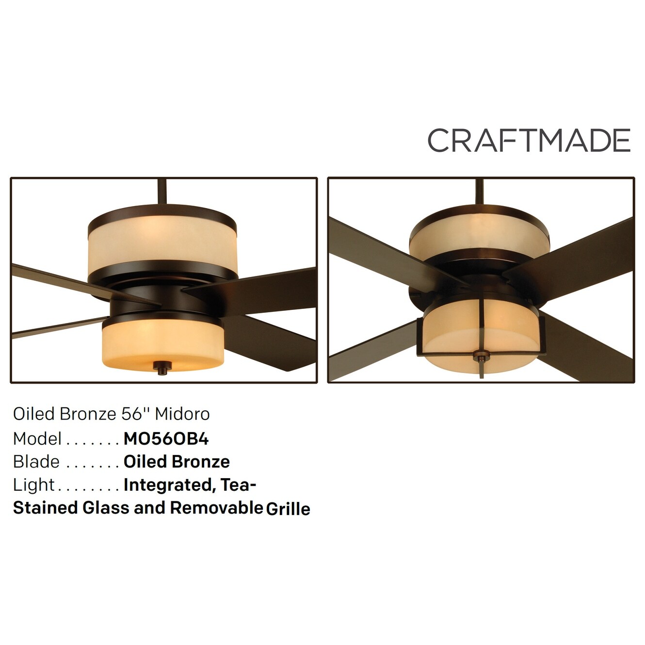 Craftmade Midoro Midoro 56 4 Blade Ceiling Fan Blades Remote Uplight And Downlight Included
