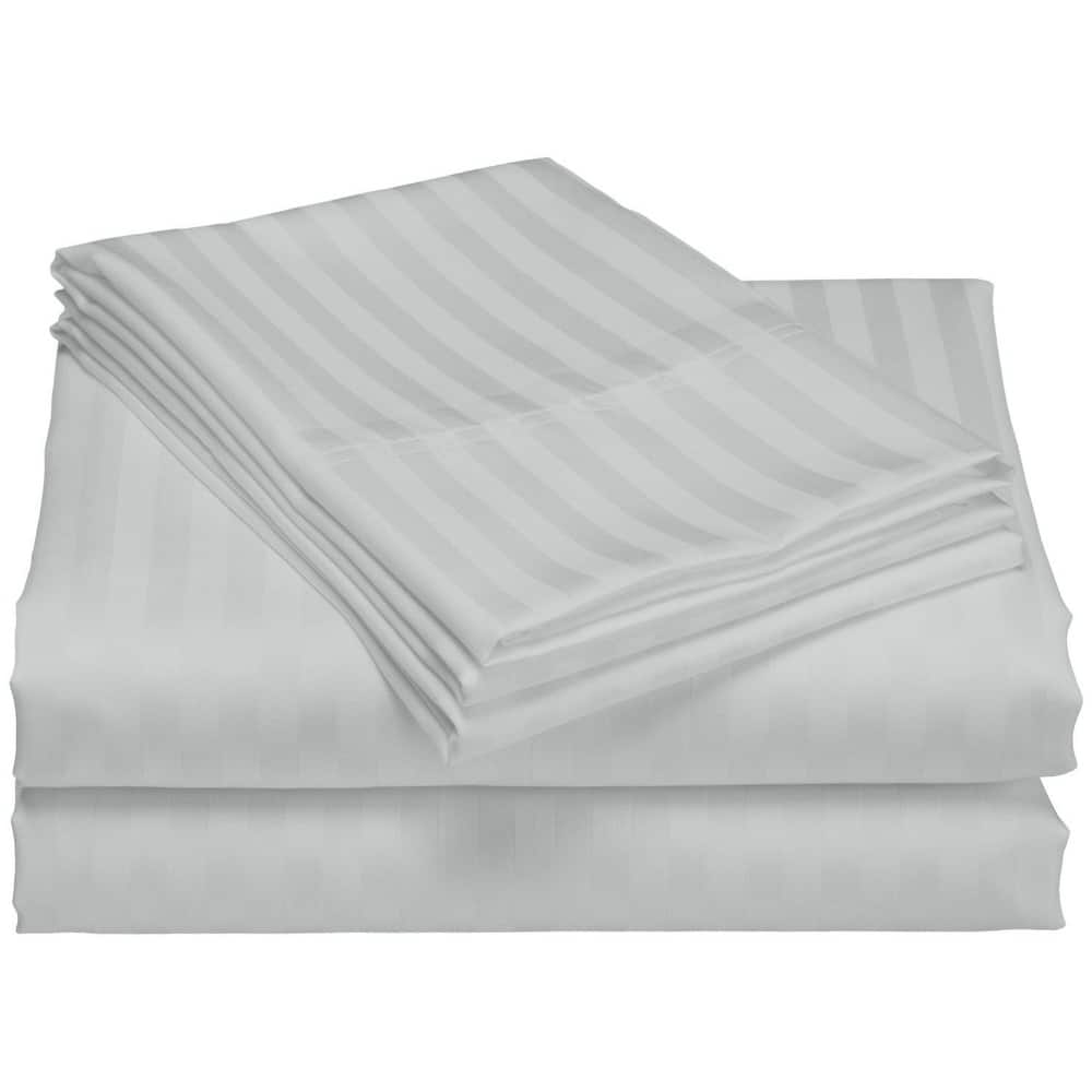 1200 Thread Count Cotton Deep Pocket Luxury Hotel Stripe Sheet Set