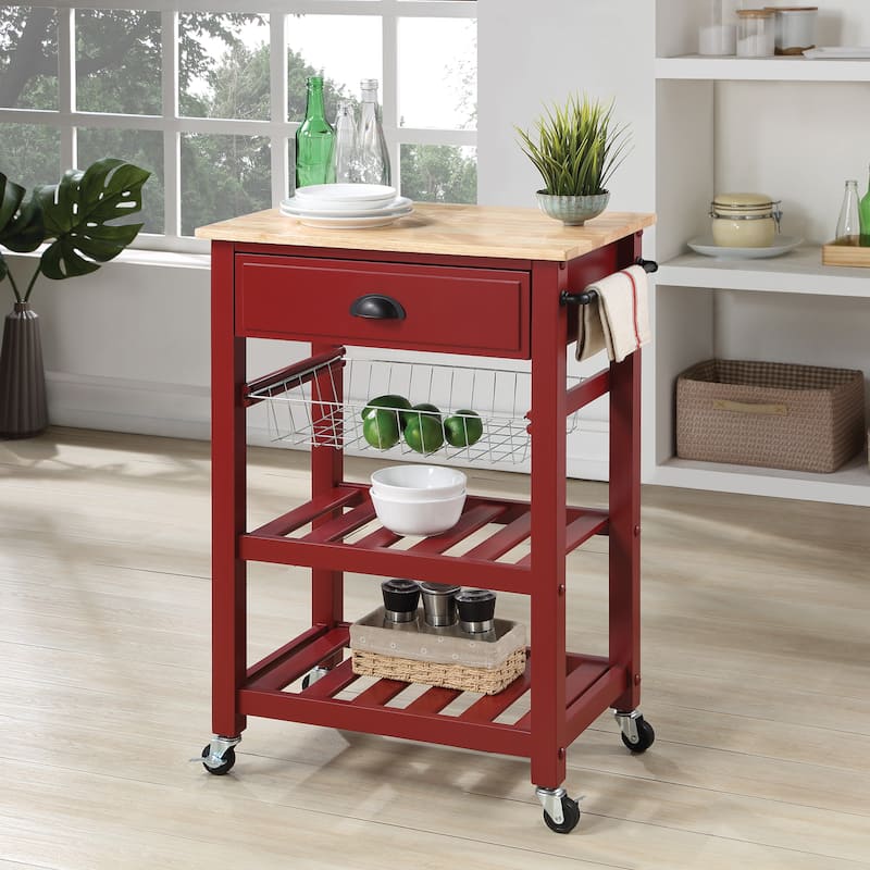 Hampton Kitchen Cart - Red Base
