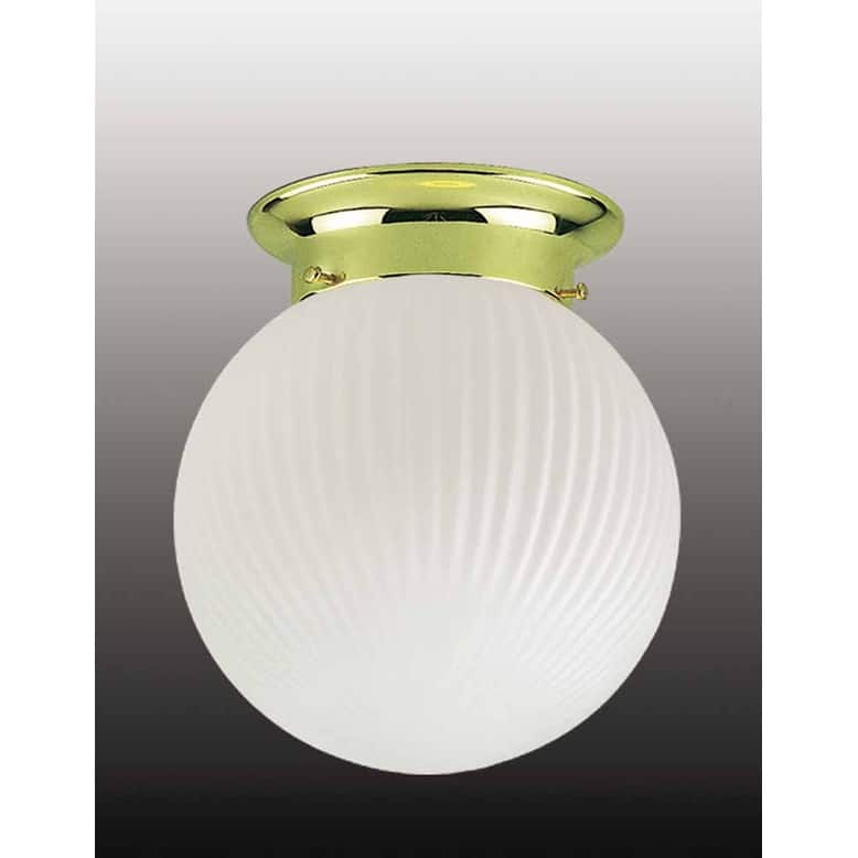 Volume Lighting V7301 1 Light 6" Flush Mount Ceiling Fixture with - Polished Brass