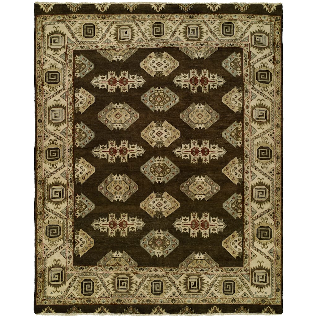 Traditional Multi-Colored Hand-Knotted Wool Area Rug