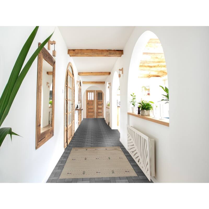 Tribal Gabbeh Indian Foyer Rug Handmade Oriental Silk Carpet - 3'0"x 4'10"