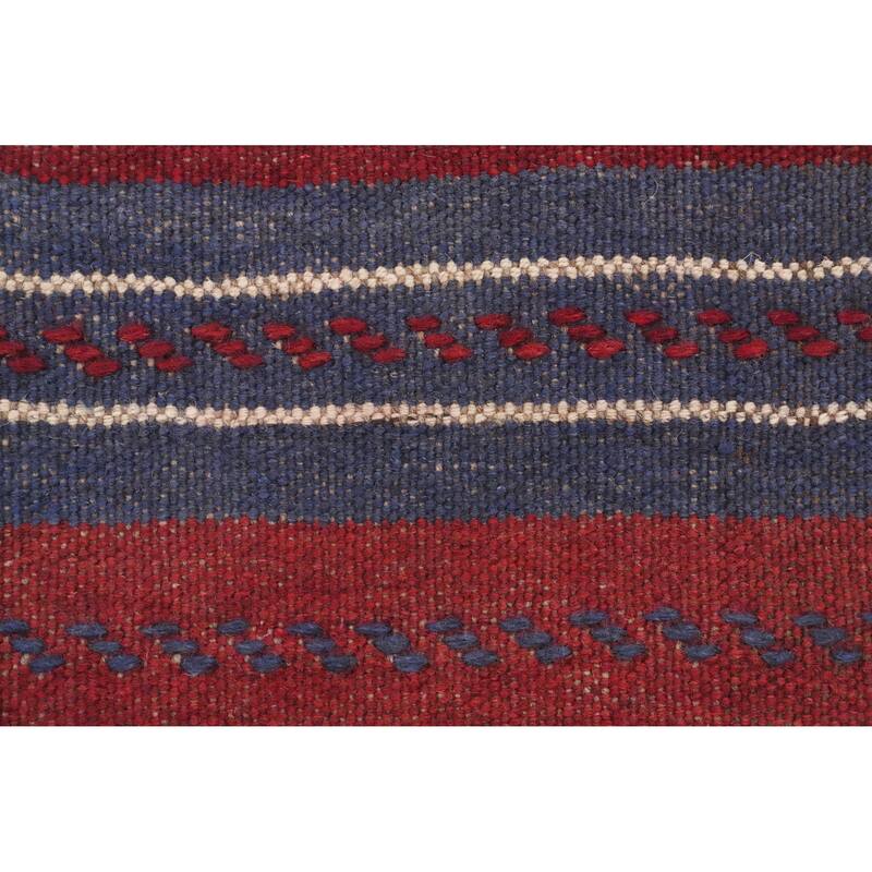 Hand Knotted Oriental 100% Wool Carpet Traditional Tribal Navy Blue & Blues Balouch Runner Rug - 8' 3'' X 1' 10''