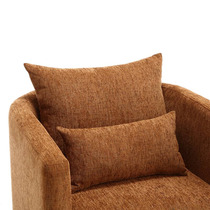 360 Degree Swivel Barrel Chair - Chenille Accent Sofa Chair for Living Room