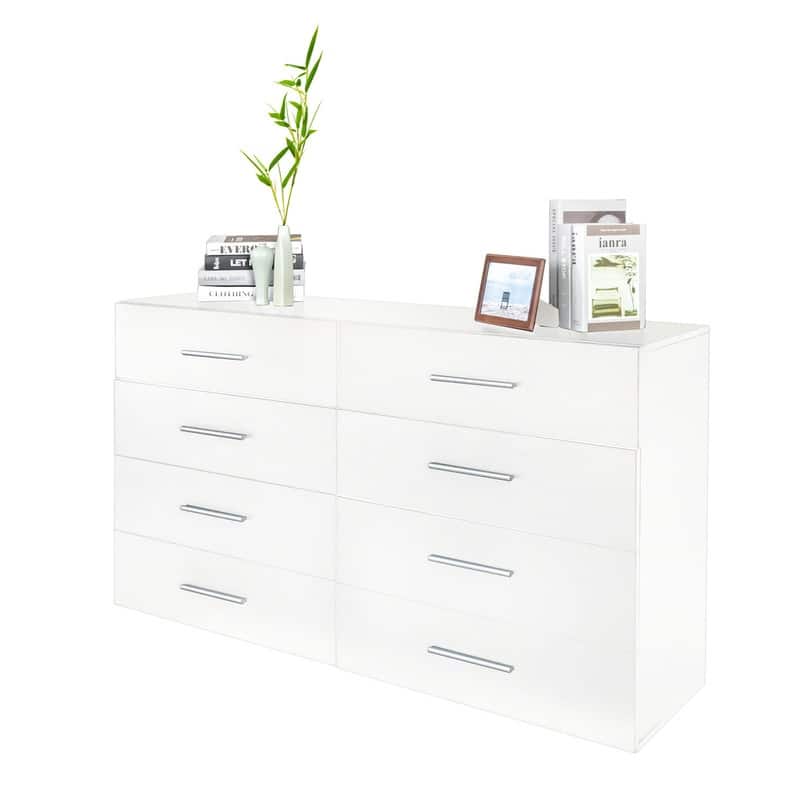 Space-saving 8-Drawer Double Dresser