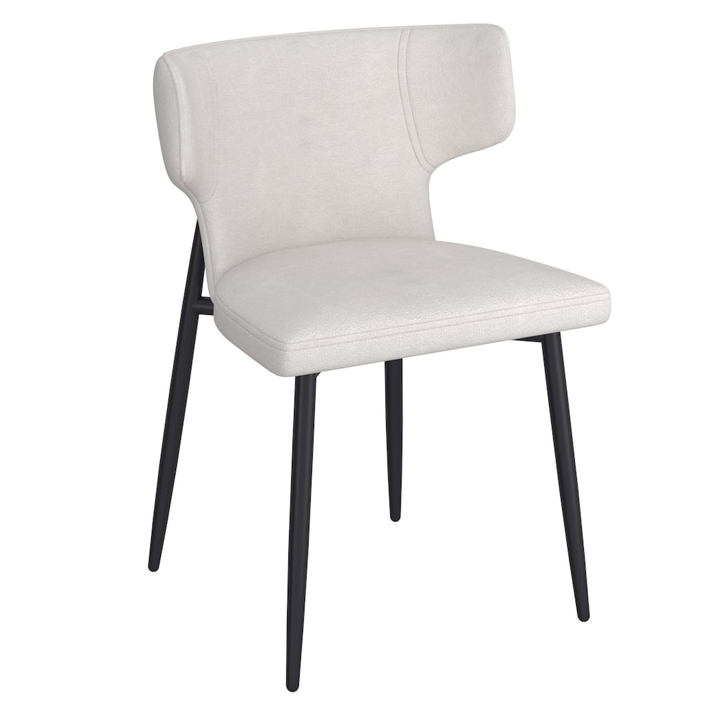 Contemporary Fabric and Metal Dining Chair, Set of 2