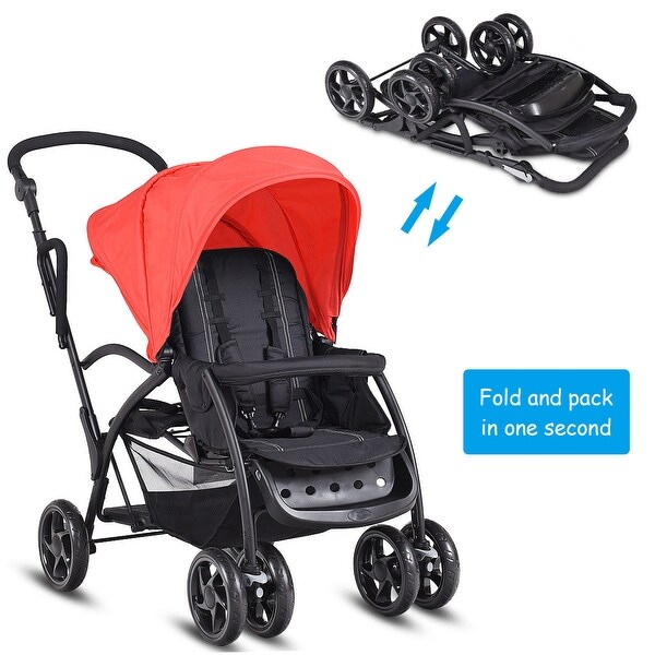 baby trend sit and stand double deluxe tandem stroller